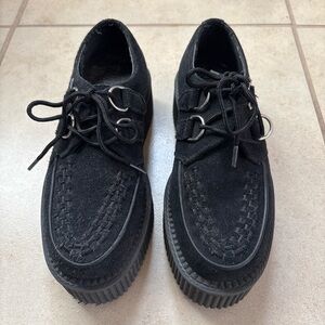 Men's Black Suede Lace-Up Shoes